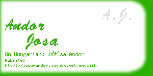 andor josa business card